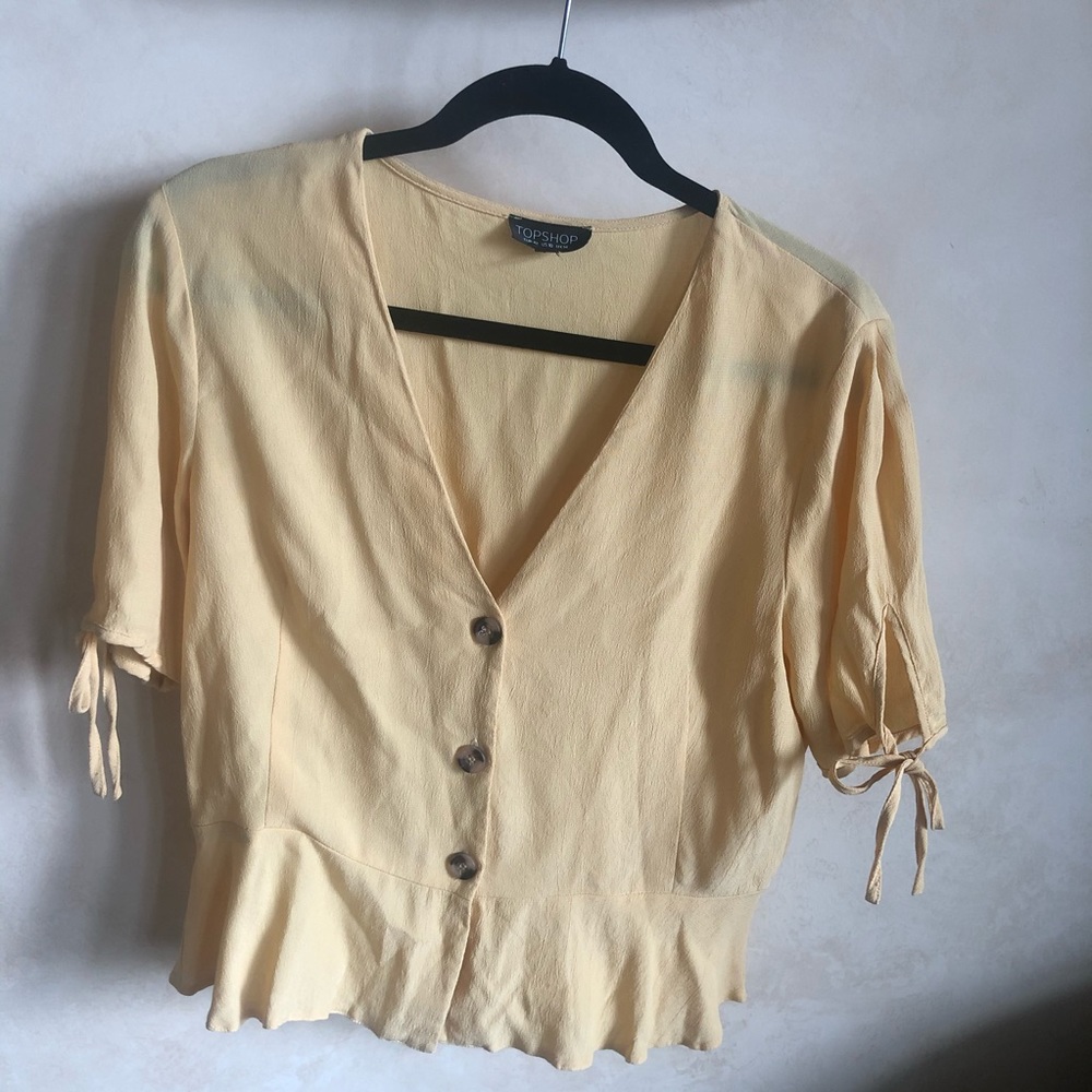 TOPSHOP Pale Yellow Blouse